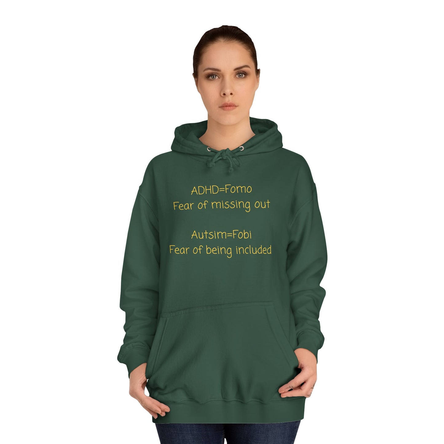 College Hoodie — Minimal Embroidered Campus Pullover (Green)
