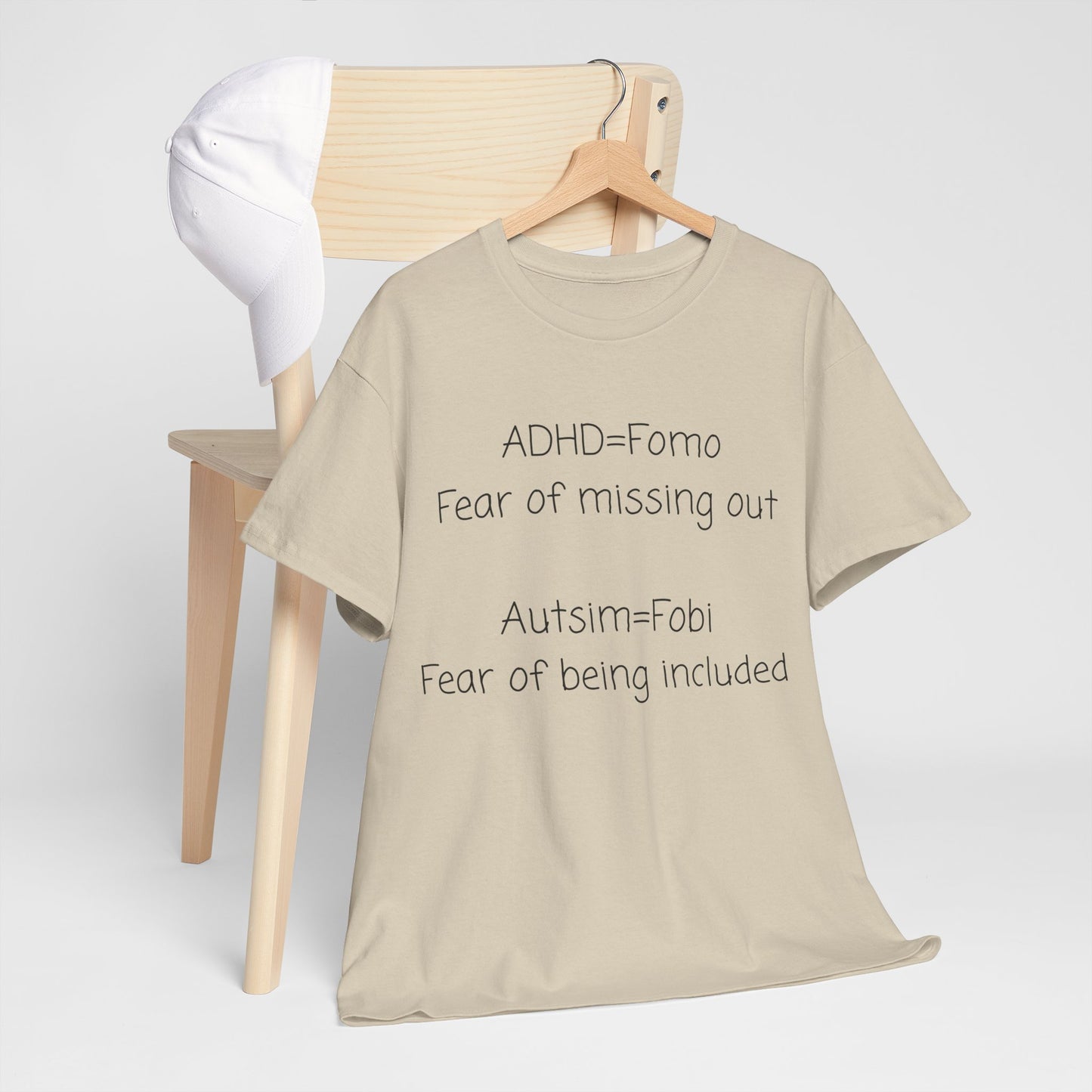 Autism & ADHD Awareness Tee — "ADHD = FOMO / Autism = Fobi" Cotton Shirt