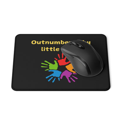 Mouse Pad - "Outnumbered by Little Hands" Colorful Kids Handprint Non-Slip Gaming/Desk Pad