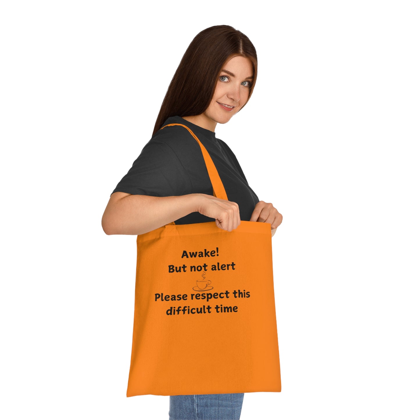Awake But Not Alert Cotton Tote — Funny Coffee Morning Market Bag