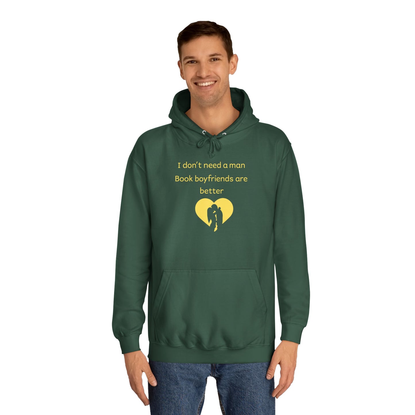 Yellow Broken Heart Hoodie — Minimal Heart Graphic Pullover