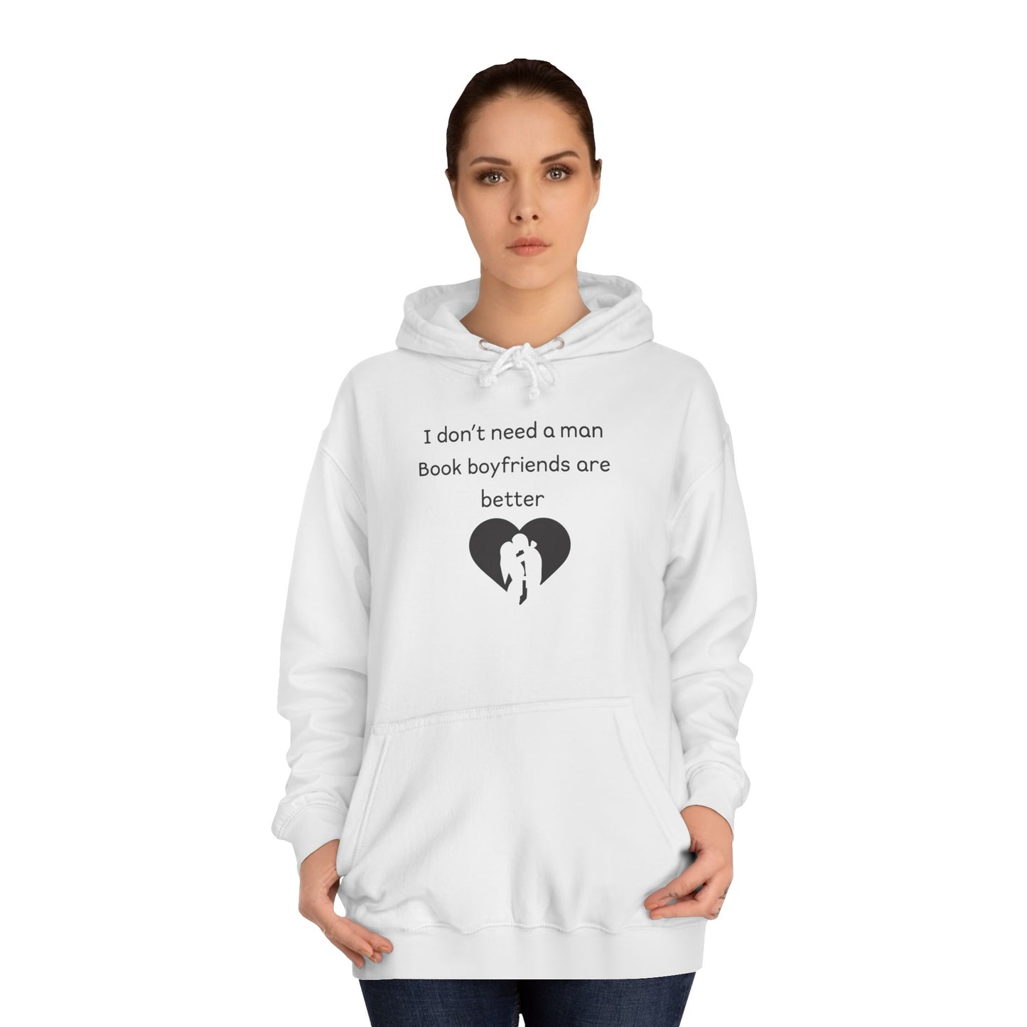Hoodie — Minimalist Heart Silhouette College Hoodie ("You Belong With Me")