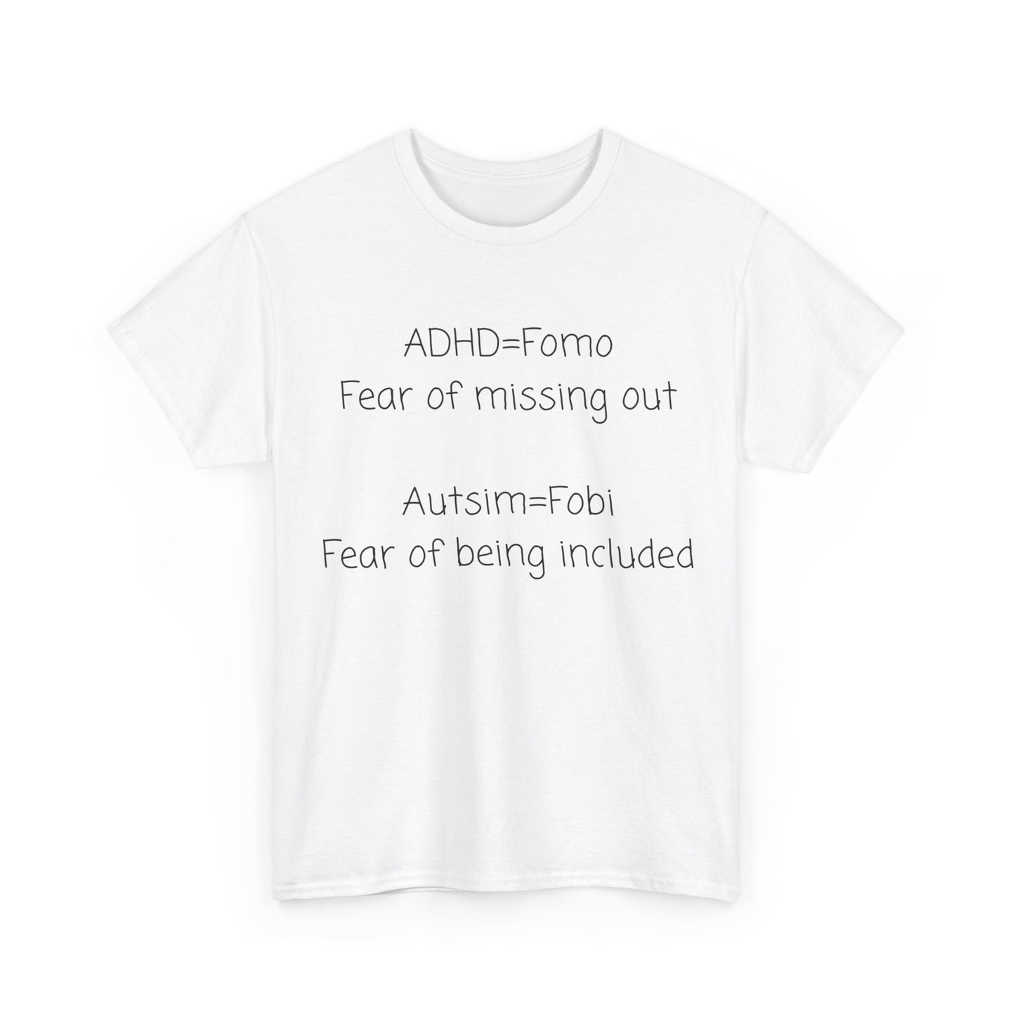 Autism & ADHD Awareness Tee — "ADHD = FOMO / Autism = Fobi" Cotton Shirt