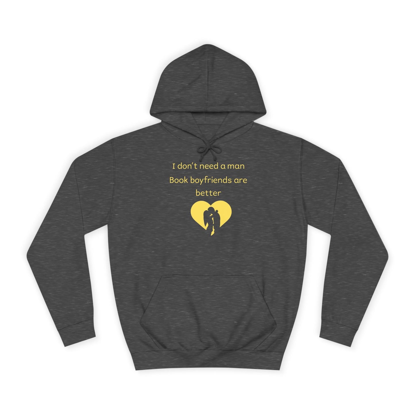 Yellow Broken Heart Hoodie — Minimal Heart Graphic Pullover