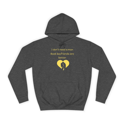 Yellow Broken Heart Hoodie — Minimal Heart Graphic Pullover
