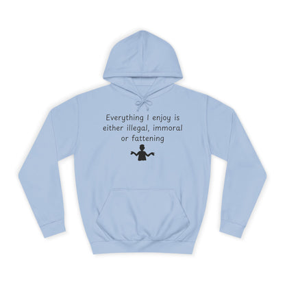 College Hoodie with Shrug Silhouette – Funny ‘I Don’t Know’ Campus Sweatshirt