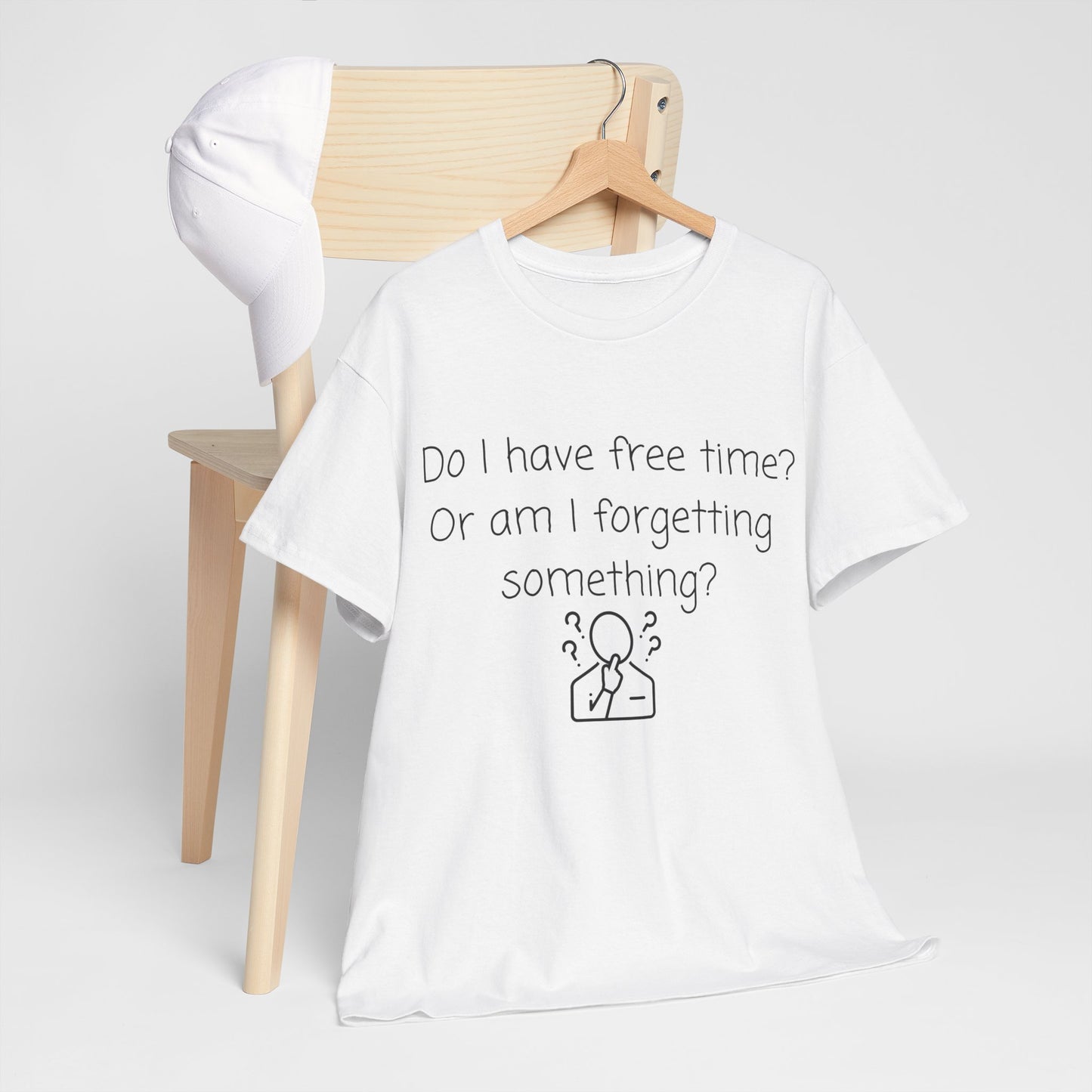 Do I Have Free Time? Funny Minimalist White T-Shirt — Relatable Introvert Tee