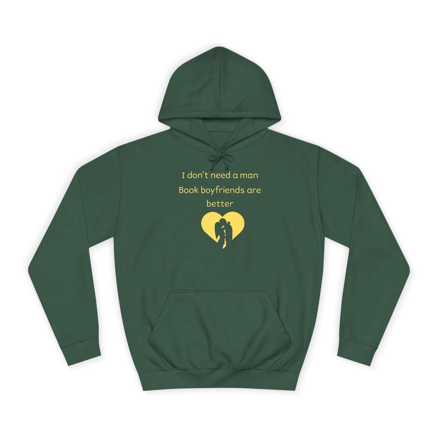 Yellow Broken Heart Hoodie — Minimal Heart Graphic Pullover