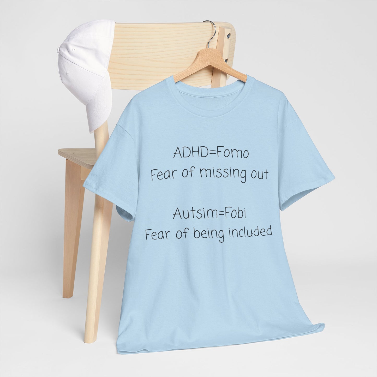 Autism & ADHD Awareness Tee — "ADHD = FOMO / Autism = Fobi" Cotton Shirt