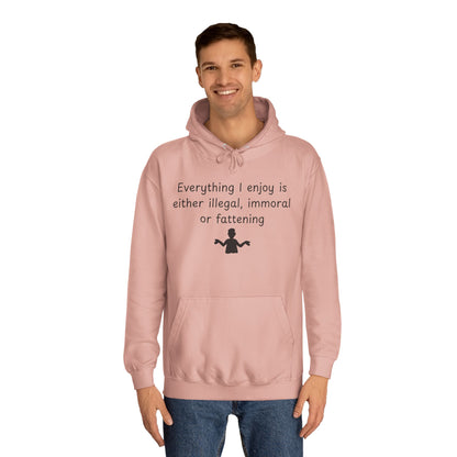 College Hoodie with Shrug Silhouette – Funny ‘I Don’t Know’ Campus Sweatshirt