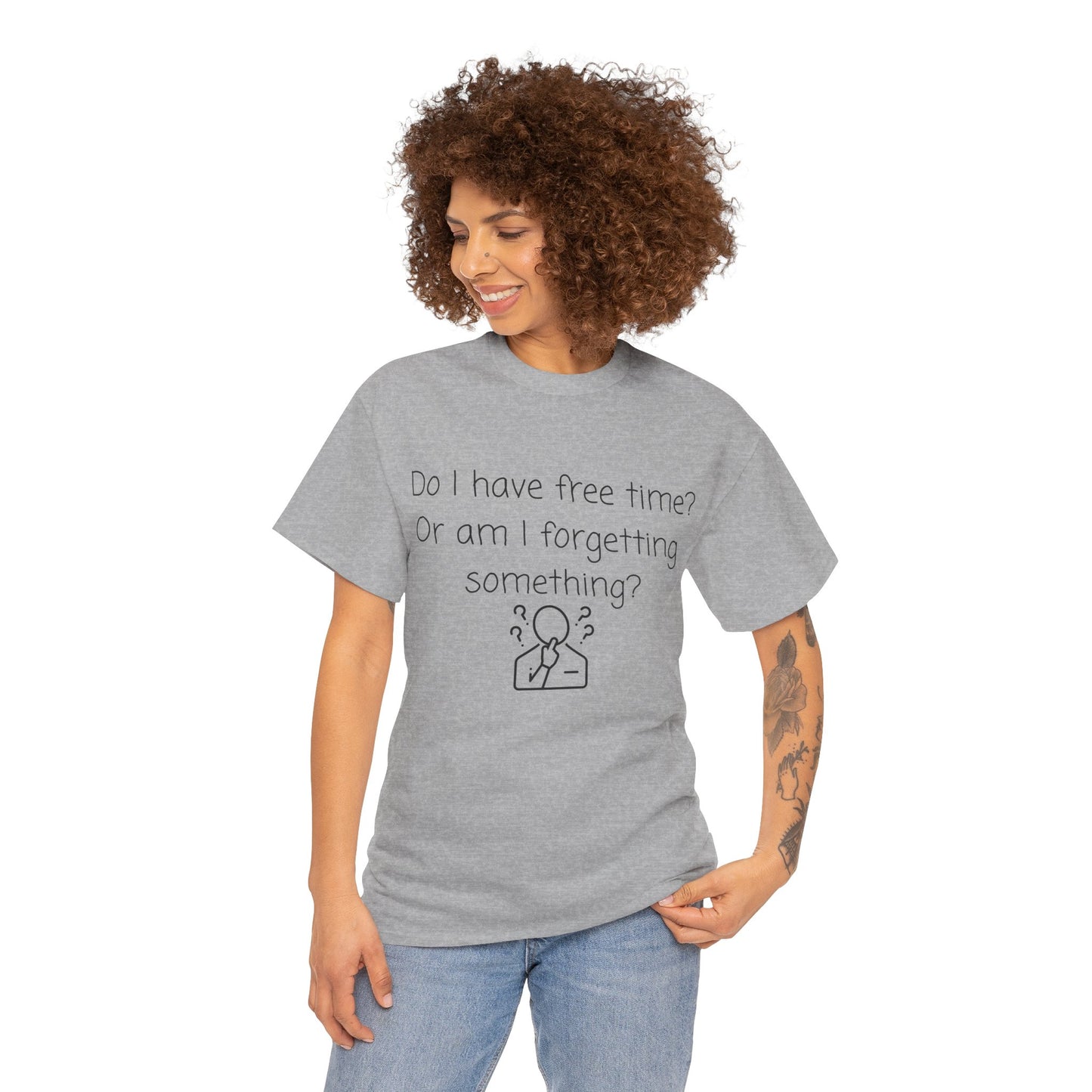 Do I Have Free Time? Funny Minimalist White T-Shirt — Relatable Introvert Tee