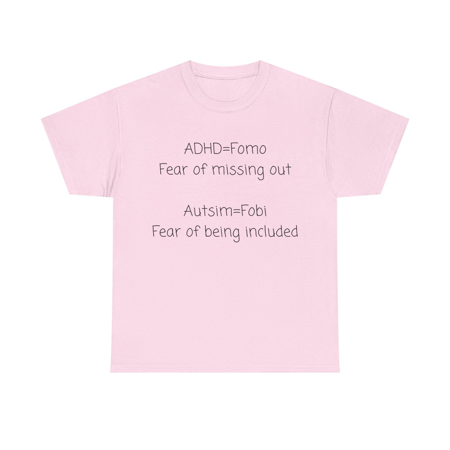 Autism & ADHD Awareness Tee — "ADHD = FOMO / Autism = Fobi" Cotton Shirt