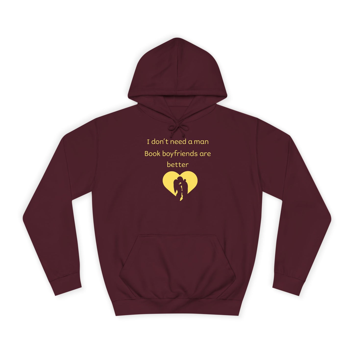 Yellow Broken Heart Hoodie — Minimal Heart Graphic Pullover