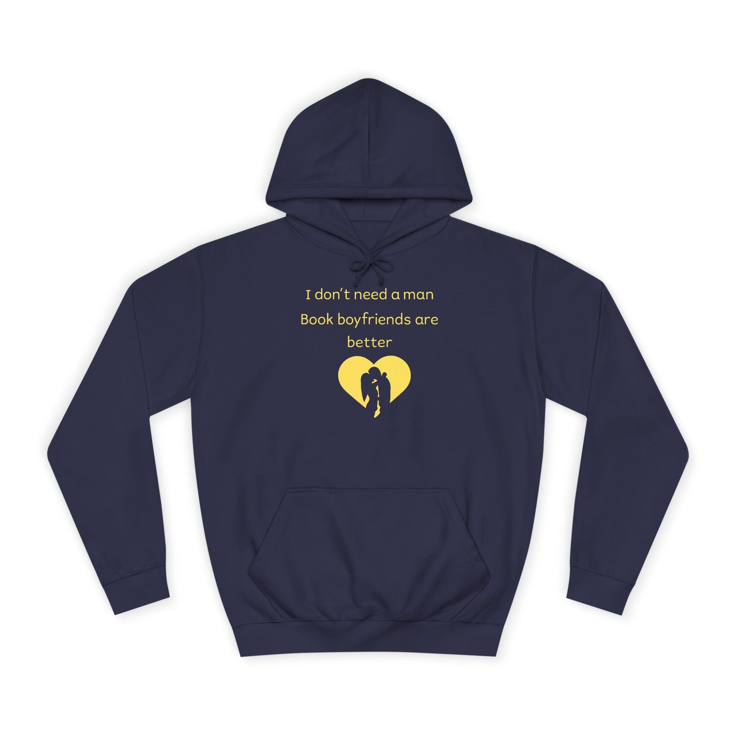 Yellow Broken Heart Hoodie — Minimal Heart Graphic Pullover