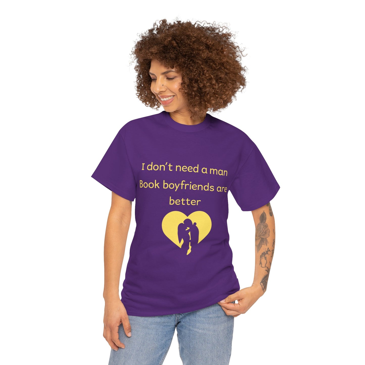Book Boyfriends Are Better T‑Shirt — I Don’t Need A Man Literary Romance Tee