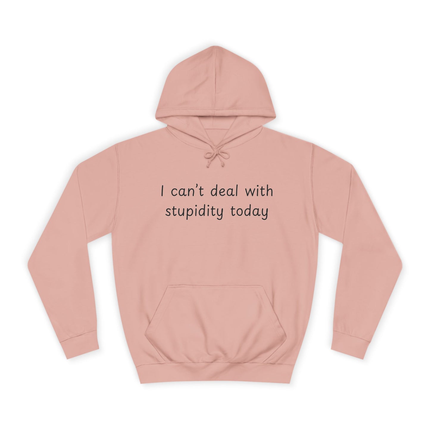 I Can't Deal With Stupidity Today Hoodie — Funny College Hooded Sweatshirt